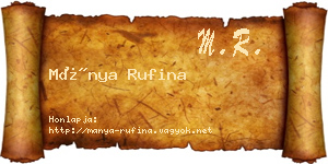 Mánya Rufina névjegykártya